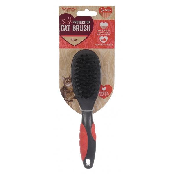 Gentle Rosewood Cat Brush For Soft Coats And Scratch-Free Grooming