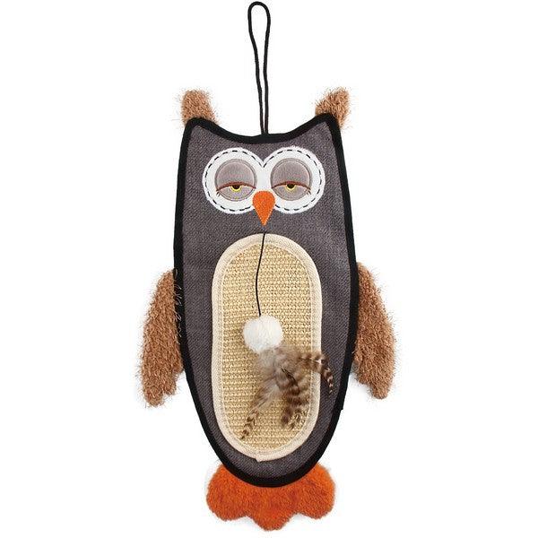 Gigwi Enchanting Owl Cat Scratcher With Sisal Fabric And Delightful Catnip