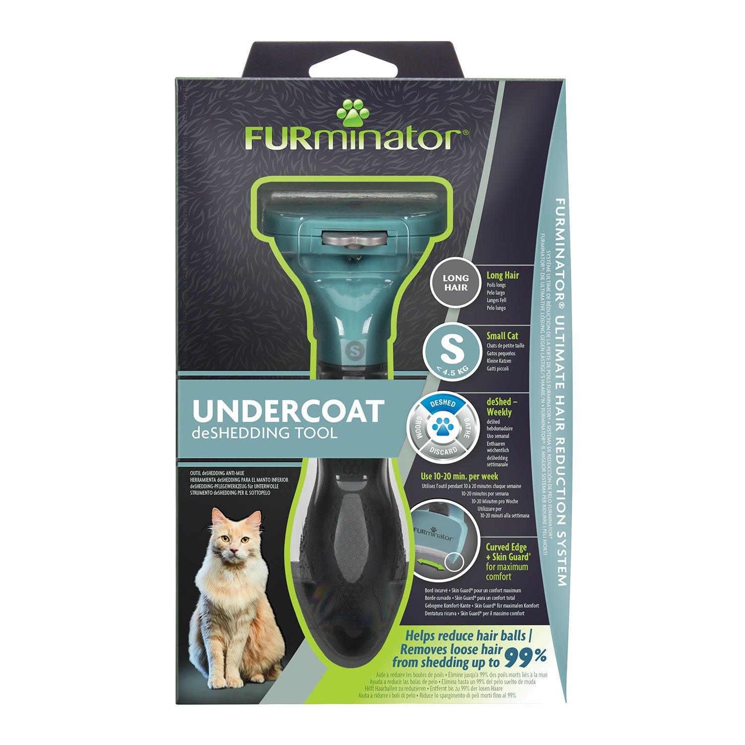 Furminator Long Hair Cat Deshedding Tool – Small Size For Effortless Grooming!